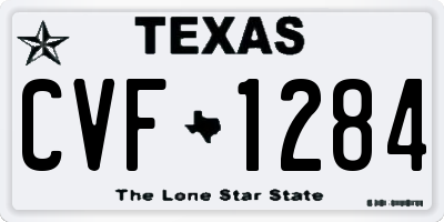 TX license plate CVF1284