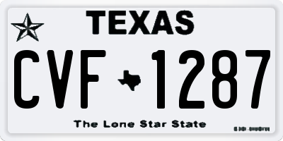 TX license plate CVF1287