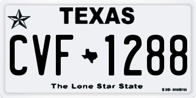 TX license plate CVF1288