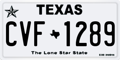 TX license plate CVF1289