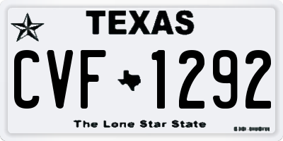 TX license plate CVF1292