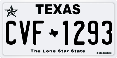 TX license plate CVF1293
