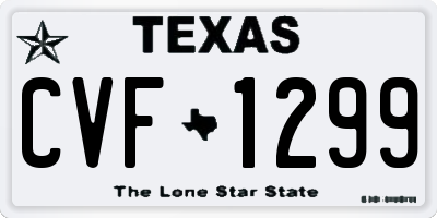 TX license plate CVF1299