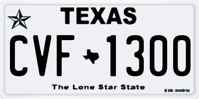 TX license plate CVF1300