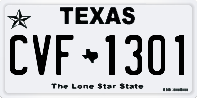 TX license plate CVF1301