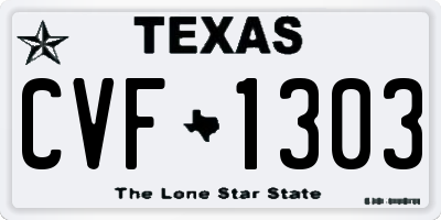 TX license plate CVF1303