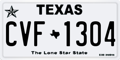 TX license plate CVF1304