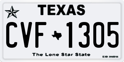TX license plate CVF1305