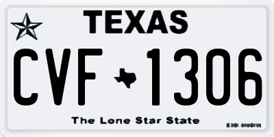 TX license plate CVF1306