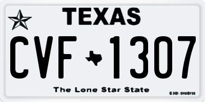 TX license plate CVF1307