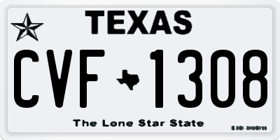 TX license plate CVF1308