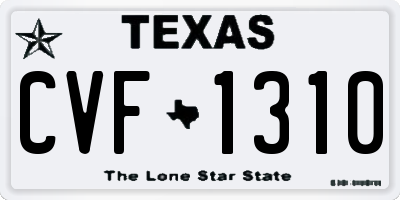 TX license plate CVF1310