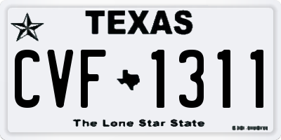 TX license plate CVF1311
