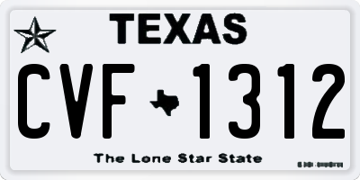 TX license plate CVF1312