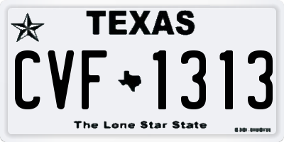 TX license plate CVF1313