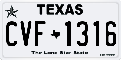 TX license plate CVF1316