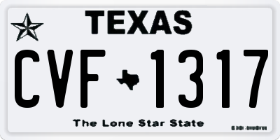 TX license plate CVF1317