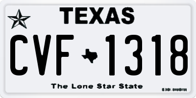 TX license plate CVF1318