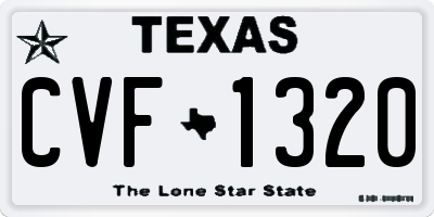TX license plate CVF1320