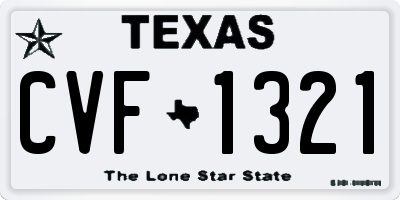 TX license plate CVF1321
