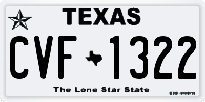 TX license plate CVF1322