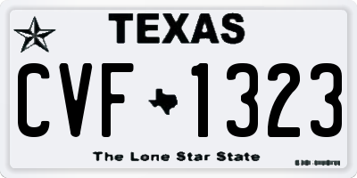 TX license plate CVF1323
