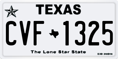 TX license plate CVF1325
