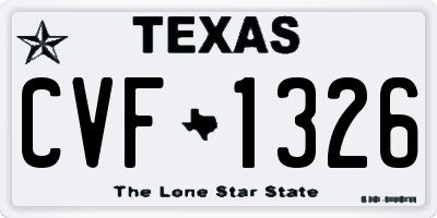 TX license plate CVF1326