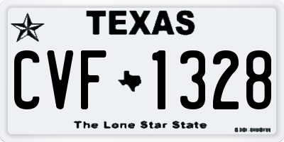 TX license plate CVF1328