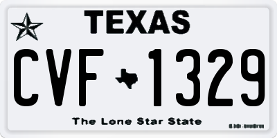 TX license plate CVF1329
