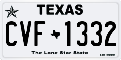TX license plate CVF1332