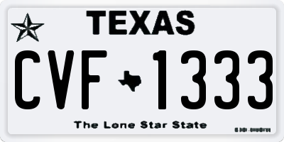 TX license plate CVF1333