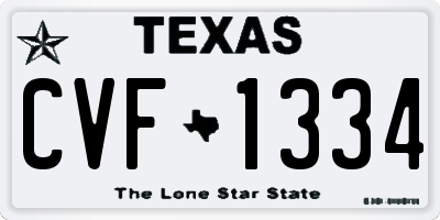 TX license plate CVF1334