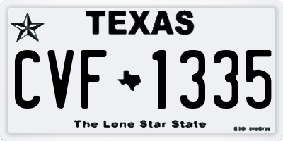 TX license plate CVF1335
