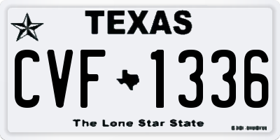 TX license plate CVF1336