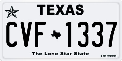 TX license plate CVF1337