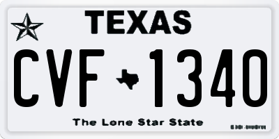 TX license plate CVF1340