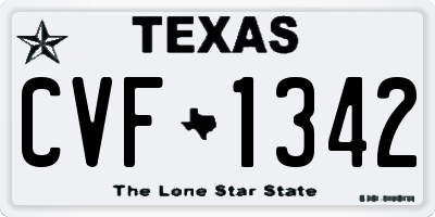 TX license plate CVF1342