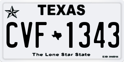 TX license plate CVF1343