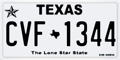 TX license plate CVF1344