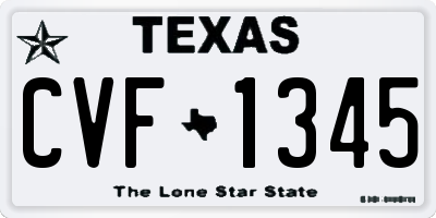 TX license plate CVF1345