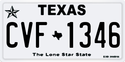TX license plate CVF1346