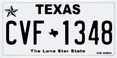 TX license plate CVF1348