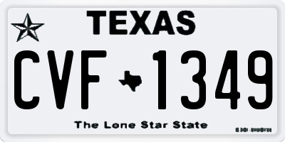 TX license plate CVF1349