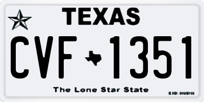 TX license plate CVF1351