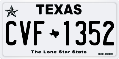 TX license plate CVF1352