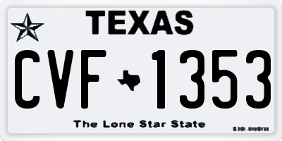 TX license plate CVF1353