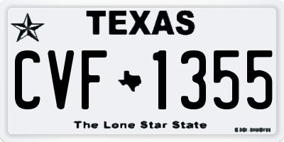 TX license plate CVF1355