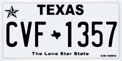 TX license plate CVF1357