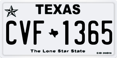 TX license plate CVF1365